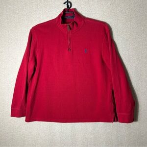 Polo Ralph Lauren 1/4 Zip Pullover Mens XXL Red Pony Mock Neck Sweater Classic